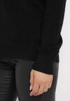 Czarny Sweter z Warkoczykowym Splotem Emaera