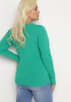Zielony Sweter z Przeszyciami Maialle