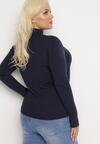 Granatowy Sweter z Golfem Erimessa