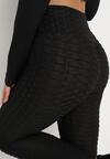 Czarne Legginsy Push Up Ozdobione Tłoczonym Wzorem Nanoune
