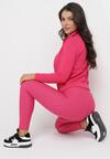 Fuksjowe Legginsy Push Up Ozdobione Tłoczonym Wzorem Nanoune