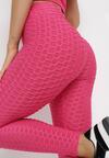 Fuksjowe Legginsy Push Up Ozdobione Tłoczonym Wzorem Nanoune