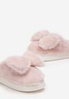 Różowe Kapcie Futrzane z Kokardką Rocka