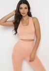 Pomarańczowy 3-częściowy Komplet Sportowy Bluza Top i Legginsy Oviona