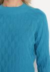 Niebieski Klasyczny Sweter z Półgolfem Nordda