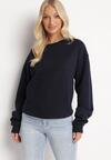 Granatowa Ocieplana Bluza Oversize Lhea