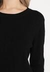 Czarny Klasyczny Sweter z Geometrycznym Tłoczeniem Ludgera