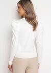 Biały Sweter z Bufiastymi Rękawami Narephine
