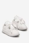 Białe Sneakersy z Ozdobnym Sznurowaniem i Szerokim Językiem Vessy