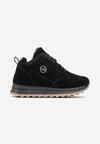 Czarne Sneakersy na Platformie z Futerkiem Egiapia