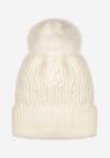 Biała Dzianinowa Czapka z Pomponem Liebgard