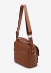 Brązowa Torebka na Ramię z Klapą i Regulowanym Paskiem Ongiss