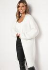Biały Kardigan z Wełną o Fasonie Oversize Zarelia