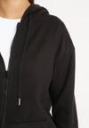 Czarny Bawełniany Komplet Dresowy z Bluzą i Spodniami Buvana