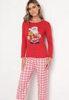 Czerwony 2-częściowy Komplet Piżamowy z Koszulką i Spodniami Depra