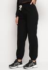 Czarne  Spodnie Dresowe z Gumką w Pasie Vidiana
