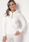 Biała Bawełniana Bluza z Kapturem Hebesa