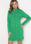 Zielona Sukienka Dzianinowa z Wiskozy Ligia