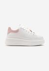 Biało-Różowe Sneakersy na Platformie Ariadi
