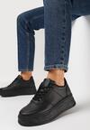 Czarne Sneakersy na Platformie Ameeraka