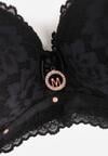 Czarny Koronkowy Biustonosz Push Up Vectora