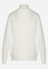 Biały Sweter z Golfem w Romby z Wiskozy Habenilla