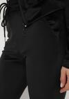Czarny Welurowy Komplet Dresowy Bluza z Kapturem i Spodnie Petyra