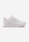 Biało-Różowe Sneakersy z Przeszyciami Elistria