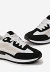 Czarno-Białe Sneakersy z Kolorowymi Wstawkami Rawilo