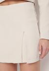 Beżowe Eleganckie Spódnico-Spodenki z Rozcięciem Jelrina