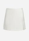 Białe Eleganckie Spódnico-Spodenki z Rozcięciem Jelrina