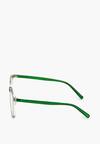 Zielone Kwadratowe Okulary Zerówki z Lekko Przyciemnionymi Soczewkami Cinda