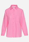 Różowa Klasyczna Koszula z Bawełną i Lnem Vilenna