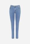 Niebieskie Klasyczne Jeansy Skinny Bawełniane z Kieszeniami Xernia