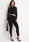 Czarne Jeansy Skinny z Efektem Push Up i Napami Przy Kostkach Irvina