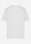 Biały T-shirt z Kieszonką Ozdobioną Cyrkoniami Ariless