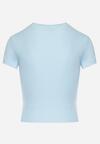 Jasnoniebieski Bawełniany T-shirt Elastyczny Lireanne
