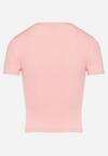 Różowy Bawełniany T-shirt Elastyczny Lireanne