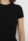 Czarny Bawełniany T-shirt Elastyczny Lireanne
