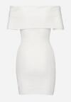 Biała Elastyczna Sukienka Mini Hiszpanka o Taliowanym Kroju Arivens