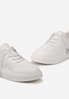 Białe Sneakersy z Perforacją i Ozdobnym Wiązaniem Jarovita