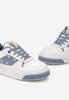 Biało-Niebieskie Sneakersy na Grubej Podeszwie z Denimowymi Wstawkami Frostelle
