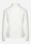 Biała Bluza na Suwak o Klasycznym Kroju z Kołnierzem i Kieszeniami Lathmini