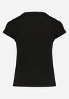 Czarny Bawełniany T-shirt z Ozdobnym Napisem Dellphia