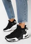 Czarne Sneakersy ze Skarpetkową Cholewką i Grubą Podeszwą Lekkra