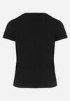 Czarny T-shirt z Bawełny Ozdobiony Napisem Niralle