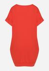Czerwona Pudełkowa Sukienka T-shirtowa o Krótkim Kroju Orlella