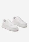 Białe Sneakersy z Perforacją i Kontrastowymi Lamówkami Adanria