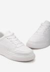 Białe Sneakersy z Perforacją i Kontrastowymi Lamówkami Adanria