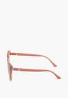 Różowe Eleganckie Okulary Przeciwsłoneczne Kocie Oko z Metalicznym Mostkiem Stuccaria